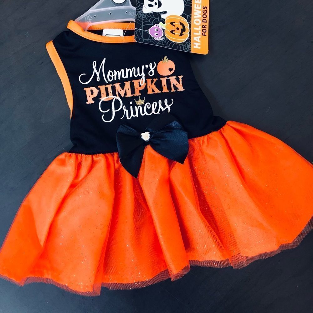 Pumpkin Princess Halloween Costume Dog Pet Dress XS